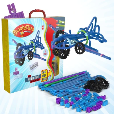Afbeelding van Spaghetteez Noodle Flyer Flexibele Bouwstaafjes Speelgoed 5,6,7,8 Jaar Jongens en Meisjes Constructie Montessori Educatief