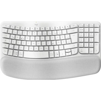 Afbeelding van Logitech Wave Keys draadloos ergonomisch toetsenbord Wit, Duitse QWERTZ indeling