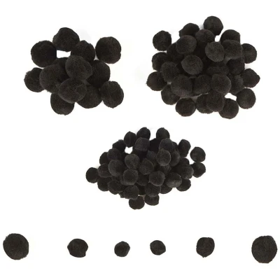 Afbeelding van Colorations Mini Pompons Zwart, 100st.