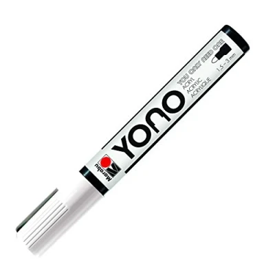 Afbeelding van Marabu YONO Marker, 12400103070, wit 070, veelzijdige acrylstift met Japanse ronde punt, 1,5 3 mm, op waterbasis, lichtecht en waterbestendig, voor bijna alle ondergronden