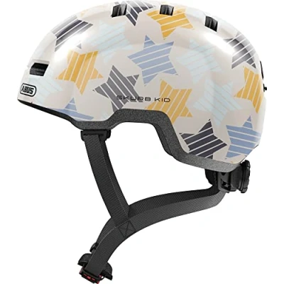 Afbeelding van ABUS kinderhelm Skurb Kid robuuste fietshelm in skaterlook met ruimte voor een vlecht of staart diverse designs meisjes en jongens Grijs, maat S