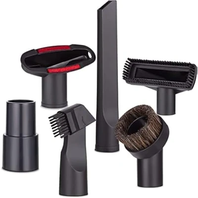 Afbeelding van DRELD Stofzuigerborstel opzetstuk 6 stuks stofzuigersproeiers set met Ø 32 mm tot 35 adapter stofborstel spleetmondstuk borstelmondstuk accessoires voor Kärcher, Miele, Aeg, Siemens, Hoover en Bosch stofzuiger