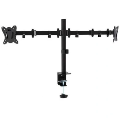 Afbeelding van Platinet Omega OUPC024D Dubbele monitor arm voor bureaus en tafels, twee 13 tot 27 inch schermen, Vesa standaard, zwart