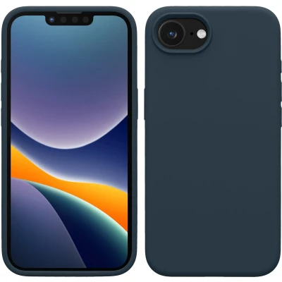 Afbeelding van kwmobile telefoonhoesje geschikt voor Apple iPhone 16e Hoesje met siliconen coating Smartphone case in leisteen