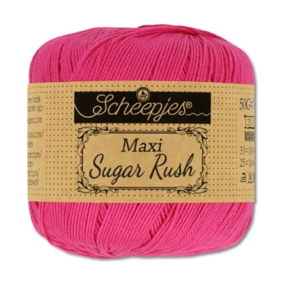 Afbeelding van Frida&#039;s Wollhaus Scheepjes Maxi Sugar Rush 50 g, haakgaren, filethaken katoen, 87 kleuren (786, fuchsia)