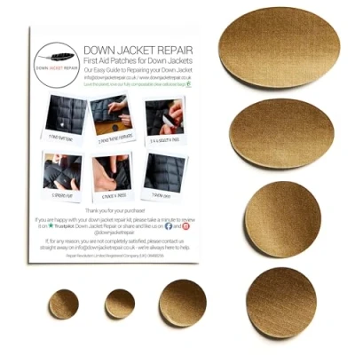 Afbeelding van Down Jacket Repair Patches: gemakkelijk te gebruiken, voorgesneden, zelfklevend, zacht, waterdicht, scheurbestendige nylon stofpatches om gaten in kleding, donsjacks en
