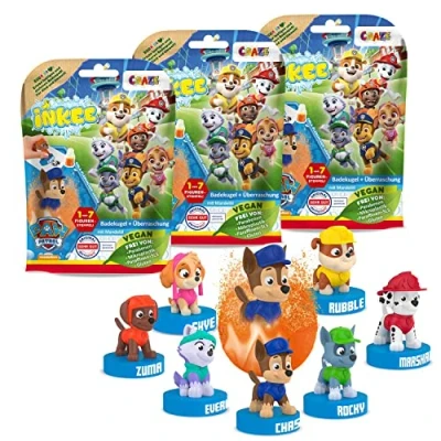 Afbeelding van Craze INKEE Surprise Paw Patrol badbommen voor kinderen, verrassingsbadbal met stempel, 3 delige multipack badaccessoires kinderen 46234