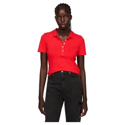 Afbeelding van Tommy Hilfiger REG SS Poloshirt, Dames, Maat: XS, Rot
