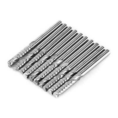 Afbeelding van Eindmolen 10 stks Wolfraamcarbide Spiraalvormige End Mills Enkele Fluit Frees CNC Router Bits 4mm Schacht