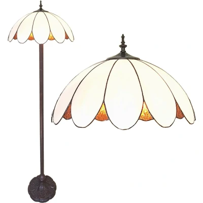 Afbeelding van Clayre &amp; Eef Witte Vloerlamp Tiffany Ø 46*166 cm E27/max 2*60W 5LL 6148