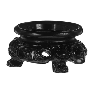 Afbeelding van Angoily kristallen bal standaard houten houder hars sokkel glazen voor bol ruwe stenen zwart 4,2 cm