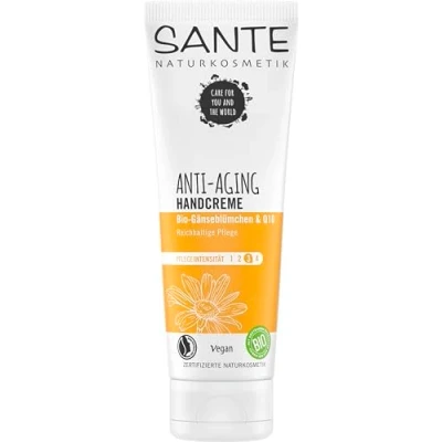 Afbeelding van Sante Naturkosmetik Anti aging handcrème veganistische karitéboter en biologische madeliefjes extracten natuurlijke handverzorging 4 x 75 ml multipack
