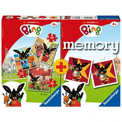 Afbeelding van Ravensburger 20675 9 Multipack Memory en puzzel van Bing, spel voor kinderen, aanbevolen leeftijd 4 jaar
