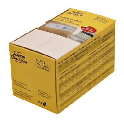 Afbeelding van Frankeeretiket Avery Zweckform 3434 128 x38mm 1000 etiketten
