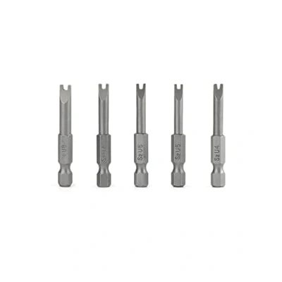 Afbeelding van QWORK® schroevendraaierbits U type veiligheidsbits 1/4 &quot;zeshoekige schacht 50 mm lang S2 gelegeerd staal speciale bitset