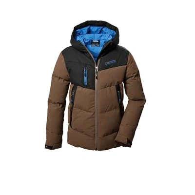Afbeelding van killtec Jongens gewatteerde jas/winterjas met capuchon KOW 376 BYS QLTD JCKT, bruin, 116, 42212 000