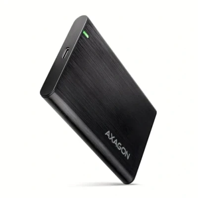 Afbeelding van AXAGON EE25 A6C USB C 3.2 Gen 1 SATA 6G 2.5 External SCREWLESS ALU RAW box BLACK *USBAM *USBCF *SATAF