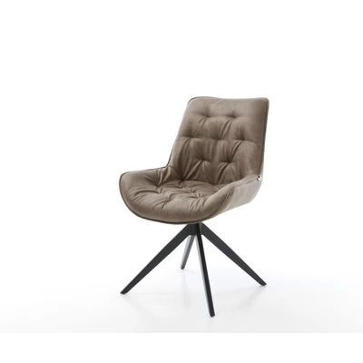 Afbeelding van Draaistoel Taimi Flex kruisframe breed zwart taupe vintage 360 draaibaar