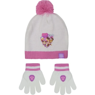 Afbeelding van Nickelodeon Winterset Paw Patrol Acryl Wit/roze 3 delig One size