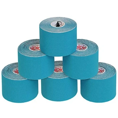 Afbeelding van ALPIDEX Kinesiologie Tape 1/3/ 6/12 rollen Veel kleuren 5 m x cm Toepassingsfolder Elastisch Waterdicht Huidvriendelijk Fysio Spier Set, Kleur:Lichtblauw, Aantal stuks:6