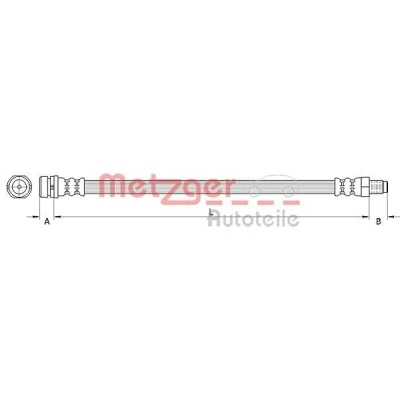Afbeelding van METZGER 4110992 Remslang 475mm FORD: Kuga Mk1 SUV 2.0 TDCi, TDCi 4x4, 2.5 4x4 2008 2012