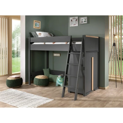 Afbeelding van Vipack London hoogslaper 90x200 Antraciet