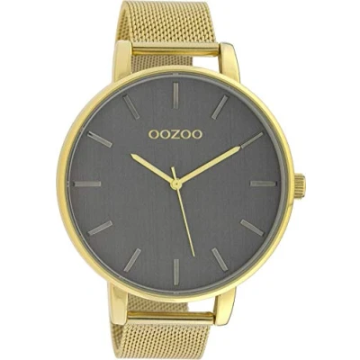 Afbeelding van OOZOO Timepieces goudkleurige horloge met metalen mesh armband C10219