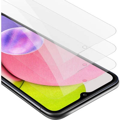 Afbeelding van Cadorabo 3x Screenprotector geschikt voor Samsung Galaxy A03s in KRISTALHELDER Tempered Display Pantser Film