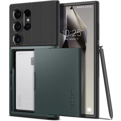 Afbeelding van Spigen Slim Armor CS Samsung Galaxy S24 Ultra Hoesje Back Cover Groen