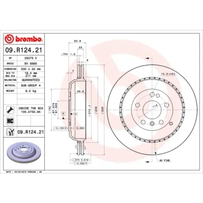 Afbeelding van Brembo Remschijf 09.R124.21