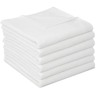 Afbeelding van ZOLLNER Set van 6 handdoeken, wafelpiqué, 100% katoen, 50 x 100 cm, wit