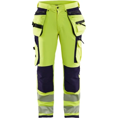 Afbeelding van Blaklader High Vis werkbroek met 4 weg stretch 1997 1642 Geel/Marineblauw C156