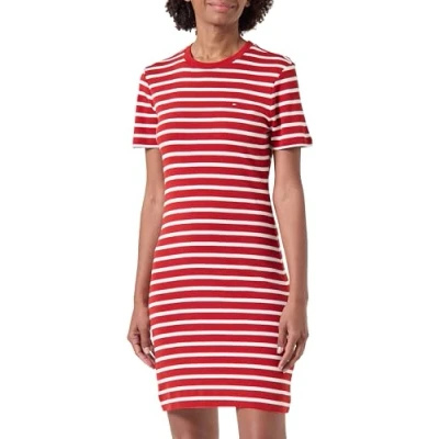 Afbeelding van Tommy Hilfiger NEW CODY SLIM Etuijurk, Dames, Maat: 3XL, Dark magma/ecru