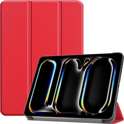 Afbeelding van Case2go Tablet hoes geschikt voor Apple iPad Pro 13 (2024) Tri fold Auto/Wake functie Rood
