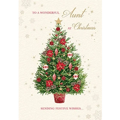 Afbeelding van Traditionele Kerstkaart Tante 7 x 12,7 cm Piccadilly Groeten