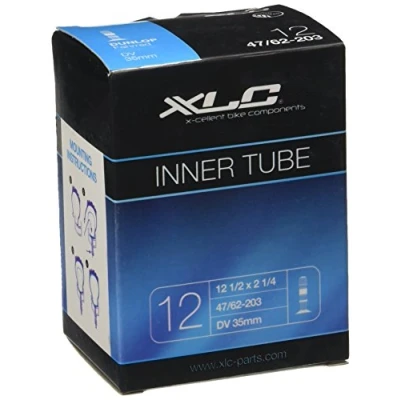 Afbeelding van XLC Unisex volwassenen fietsbinnenband 12 1/2 x 2 1/4 47/62 203 DV 32 mm, zwart, één maat