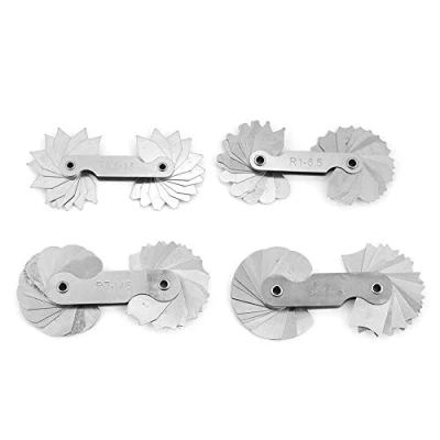 Afbeelding van Candeon Draagbare Concave Convex Meetmeters 4 stks Roestvrij Staal Radius Filet Gauge Meetgereedschap R0.3 1.5/R1 6.5/R7 14.5/R15 25