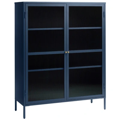 Afbeelding van Hygge Interiors Bronco Opbergkast Glazen Deuren Blauw