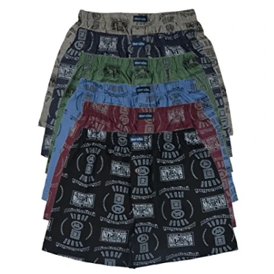 Afbeelding van 6 katoenen heren boxer, model: x gulp met knoop 02, maat: M