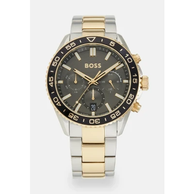 Afbeelding van BOSS Runner Chronograaf silvercoloured/goldcoloured, Heren, Maat: One Size, Silver coloured/gold coloured