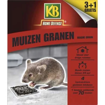 Afbeelding van KB Magik Graan Muizengif 4 Stuks Tegen Muizen Pokon Ongediertewinkel