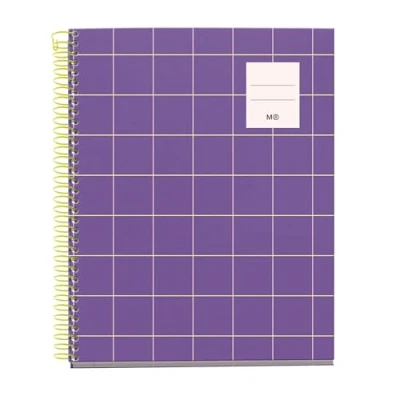 Afbeelding van Miquelrius A5 notitieboek, geruit, 5 mm, hardcover, notitieboek met 100 microgeperforeerde vellen, 4 kleuren om te organiseren, extra ondoorzichtig papier 70 g/m², 2 gaten op