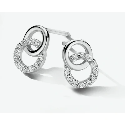 Afbeelding van Zilver Gerhodineerde Oorknoppen zirkonia 1334365 Sieraden compleet horloge Zilverkleur