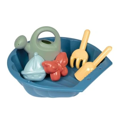 Afbeelding van Smoby Life Mini zandbak gevuld gieter schep + hark strandspel gerecycled kunststof vanaf 18 maanden 850209
