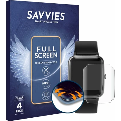 Afbeelding van Savvies Screenprotector voor Fitpolo ID205L / H205L 1.3&quot; Folie Beschermfolie transparant volledig dekking (4 Stuks)