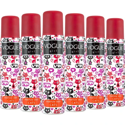 Afbeelding van 6x Vogue Girl Parfum Deodorant Cats 100 ml