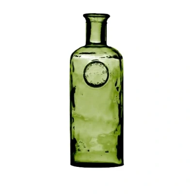 Afbeelding van Natural Living Bloemenvaas Olive Bottle Smaragd groen transparant glas D13 x H35 cm Fles Vazen