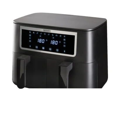 Afbeelding van Bourgini Duo Heteluchtfriteuse 2 x 4.0L Airfryer XXL laden Touchscreen 8L 2600W Zwart