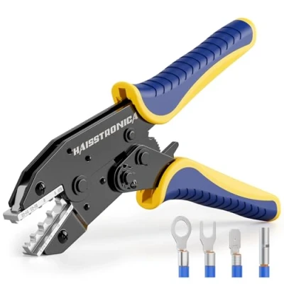 Afbeelding van haisstronica Krimpgereedschap voor niet geïsoleerde terminal, AWG 22 6 Ratchet Wire Crimper Tool,Wire Terminal