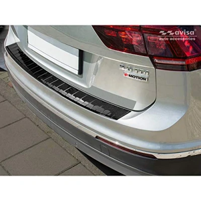 Afbeelding van Echt 3D Carbon Achterbumperprotector compatibel met Volkswagen Tiguan II &amp; R Line 2016 2020 FL incl. Allspace 2017